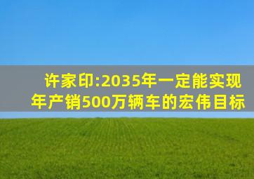 许家印:2035年一定能实现年产销500万辆车的宏伟目标