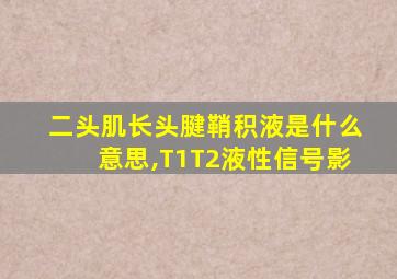 二头肌长头腱鞘积液是什么意思,T1T2液性信号影