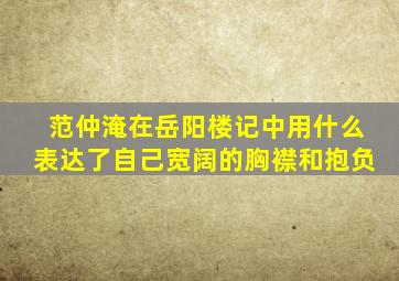范仲淹在岳阳楼记中用什么表达了自己宽阔的胸襟和抱负